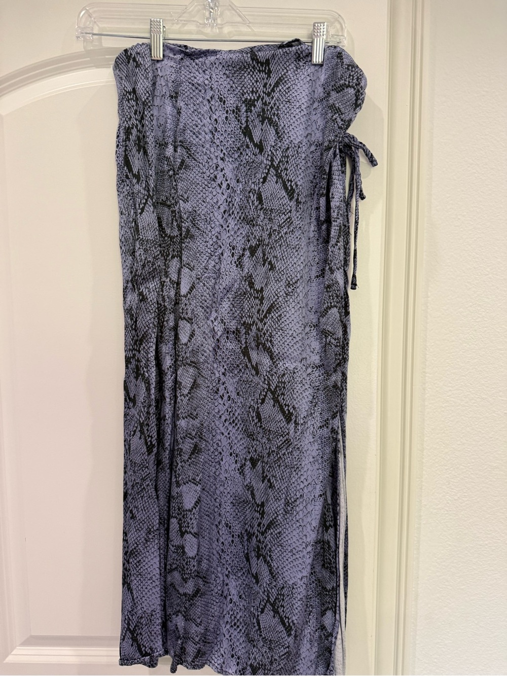 Topshop Lavender Snake Print Maxi Skirt